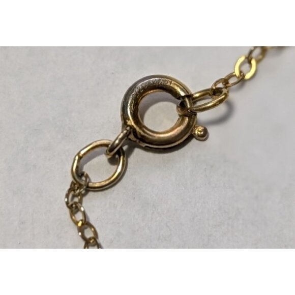 Vintage 12K Gold Filled Pendant Necklace Blue Turquoise Floral by Beverly Lucero - Picture 13 of 16